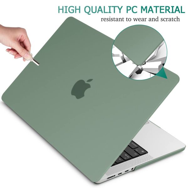 Suitable for  MacBook Pro 14 Max Inch Case 2023 2022 2021 M2 A2779 M1 A2442 Hardshell Case Keyboard Cover Midnight Green - Image 6