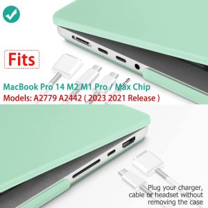 Suitable for  MacBook Pro 14 Max Inch Case 2023 2022 2021 M2 A2779 M1 A2442 Hardshell Case Keyboard Cover Green - Image 3