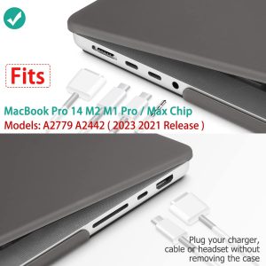 Suitable for  MacBook Pro 14 Max Inch Case 2023 2022 2021 M2 A2779 M1 A2442 Hardshell Case Keyboard Cover Grey - Image 4