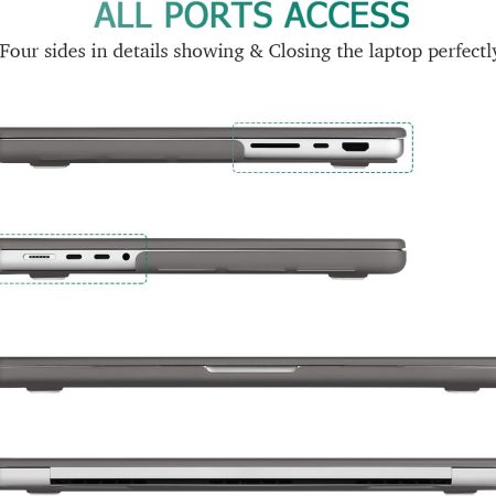 Suitable for  MacBook Pro 14 Max Inch Case 2023 2022 2021 M2 A2779 M1 A2442 Hardshell Case Keyboard Cover Grey - Image 5