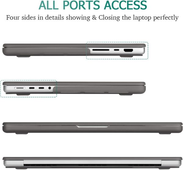 Suitable for  MacBook Pro 14 Max Inch Case 2023 2022 2021 M2 A2779 M1 A2442 Hardshell Case Keyboard Cover Grey - Image 5