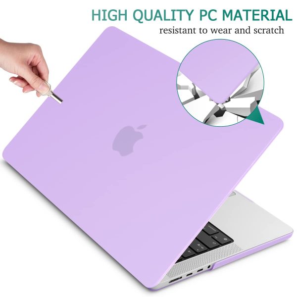 Suitable for  MacBook Pro 14 Max Inch Case 2023 2022 2021 M2 A2779 M1 A2442 Hardshell Case Keyboard Cover Purple - Image 5