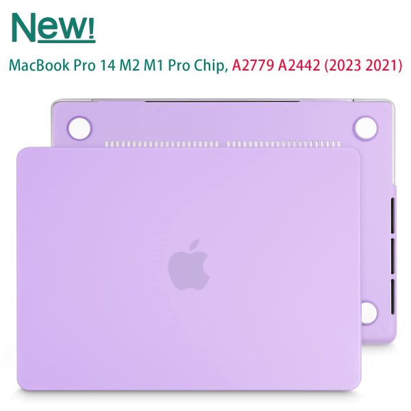 Suitable for  MacBook Pro 14 Max Inch Case 2023 2022 2021 M2 A2779 M1 A2442 Hardshell Case Keyboard Cover Purple - Image 8
