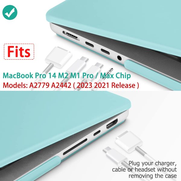 Suitable for  MacBook Pro 14 Max Inch Case 2023 2022 2021 M2 A2779 M1 A2442 Hardshell Case Keyboard Cover Turquoise - Image 3