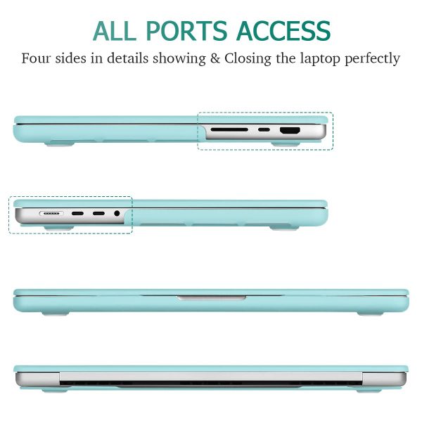 Suitable for  MacBook Pro 14 Max Inch Case 2023 2022 2021 M2 A2779 M1 A2442 Hardshell Case Keyboard Cover Turquoise - Image 4