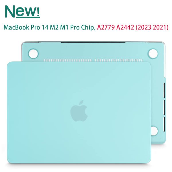 Suitable for  MacBook Pro 14 Max Inch Case 2023 2022 2021 M2 A2779 M1 A2442 Hardshell Case Keyboard Cover Turquoise - Image 8