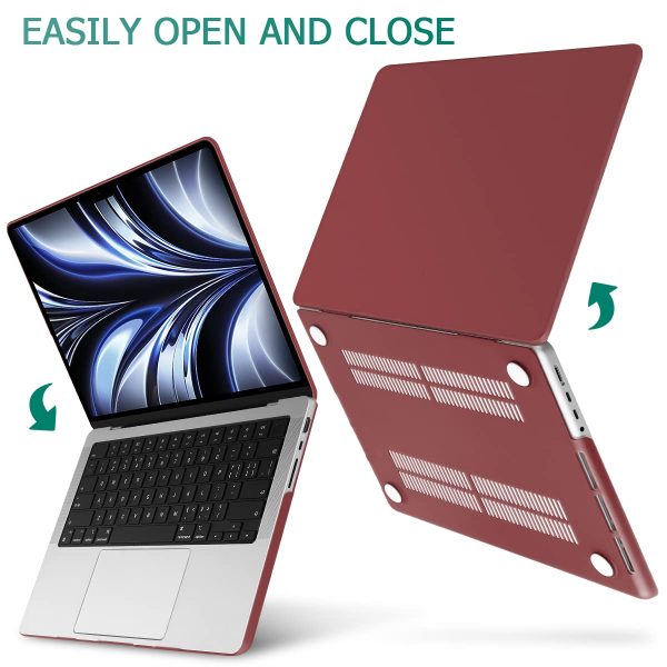 Suitable for  MacBook Pro 14 Max Inch Case 2023 2022 2021 M2 A2779 M1 A2442 Hardshell Case Keyboard Cover Wine Red - Image 6