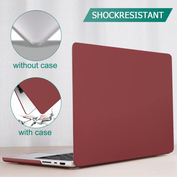 Suitable for  MacBook Pro 14 Max Inch Case 2023 2022 2021 M2 A2779 M1 A2442 Hardshell Case Keyboard Cover Wine Red - Image 7