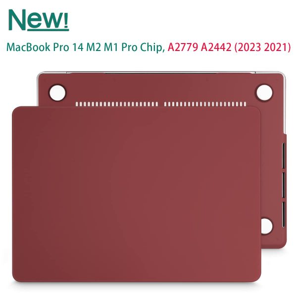 Suitable for  MacBook Pro 14 Max Inch Case 2023 2022 2021 M2 A2779 M1 A2442 Hardshell Case Keyboard Cover Wine Red - Image 8