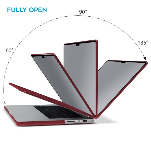 Suitable for  MacBook Pro 14 Max Inch Case 2023 2022 2021 M2 A2779 M1 A2442 Hardshell Case Keyboard Cover Wine Red - Image 9