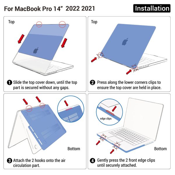 Suitable for  MacBook Pro 14 Max Inch Case 2023 2022 2021 M2 A2779 M1 A2442 Hardshell Case Keyboard Cover Wine Red - Image 10