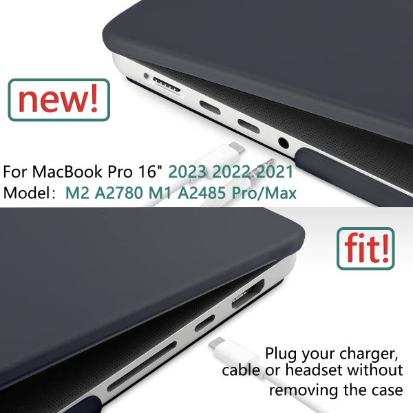 Suitable for  MacBook Pro 16 inch Case 2023 2022 2021 M2 A2780 A2485 M1 Pro/Max Hard Shell Case Keyboard Cover Black - Image 5