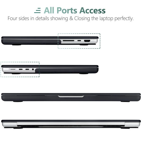 Suitable for  MacBook Pro 16 inch Case 2023 2022 2021 M2 A2780 A2485 M1 Pro/Max Hard Shell Case Keyboard Cover Black - Image 8