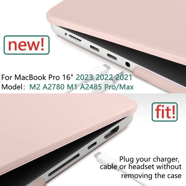 Suitable for  MacBook Pro 16 inch Case 2023 2022 2021 M2 A2780 A2485 M1 Pro/Max Hard Shell Case Keyboard Cover Sold Pink - Image 3