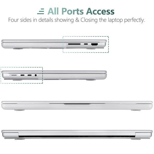 Suitable for  MacBook Pro 16 inch Case 2023 2022 2021 M2 A2780 A2485 M1 Pro/Max Hard Shell Case Keyboard Cover White - Image 7