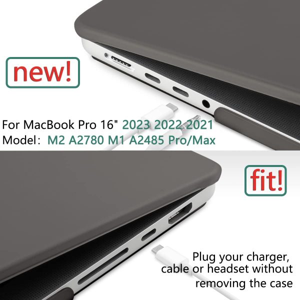 Suitable for  MacBook Pro 16 inch Case 2023 2022 2021 M2 A2780 A2485 M1 Pro/Max Hard Shell Case Keyboard Cover Grey - Image 3