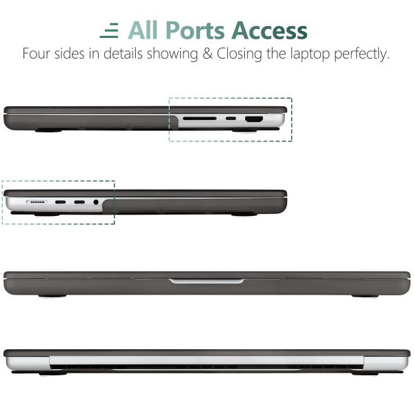 Suitable for  MacBook Pro 16 inch Case 2023 2022 2021 M2 A2780 A2485 M1 Pro/Max Hard Shell Case Keyboard Cover Grey - Image 5