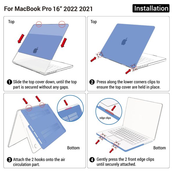 Suitable for  MacBook Pro 16 inch Case 2023 2022 2021 M2 A2780 A2485 M1 Pro/Max Hard Shell Case Keyboard Cover Grey - Image 7