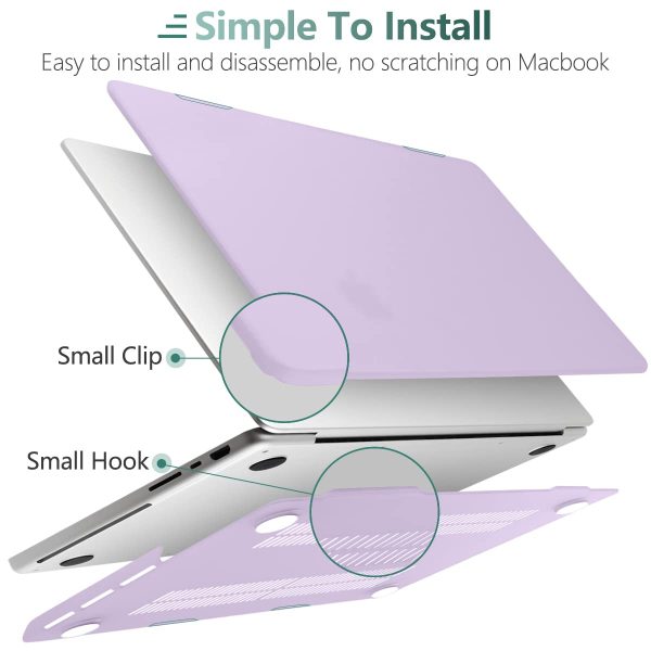 Suitable for  MacBook Pro 16 inch Case 2023 2022 2021 M2 A2780 A2485 M1 Pro/Max Hard Shell Case Keyboard Cover Purple - Image 4