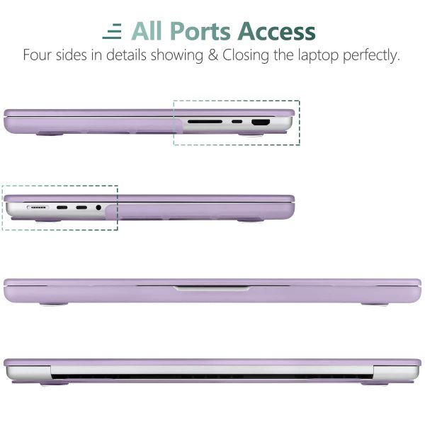 Suitable for  MacBook Pro 16 inch Case 2023 2022 2021 M2 A2780 A2485 M1 Pro/Max Hard Shell Case Keyboard Cover Purple - Image 6