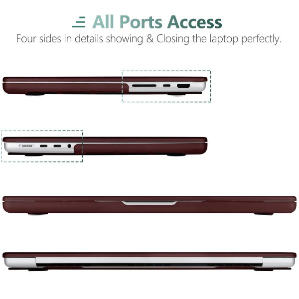 Suitable for  MacBook Pro 16 inch Case 2023 2022 2021 M2 A2780 A2485 M1 Pro/Max Hard Shell Case Keyboard Cover Wine Red - Image 6