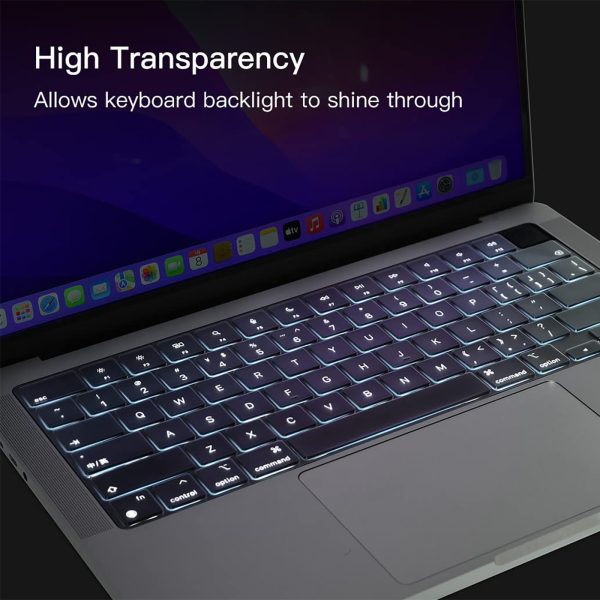 Keyboard Cover Skin For MacBook Air Pro 13 13.6 14 15.3 16 A2442 A2779 A2485 A2780 A2681 A2941 M1 M2 2021 to 2023 Clear - Image 6