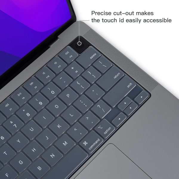 Keyboard Cover Skin For MacBook Air Pro 13 13.6 14 15.3 16 A2442 A2779 A2485 A2780 A2681 A2941 M1 M2 2021 to 2023 Grey - Image 6