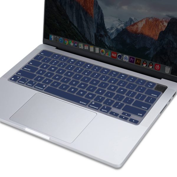 Keyboard Cover Skin For MacBook Air Pro 13 13.6 14 15.3 16 A2442 A2779 A2485 A2780 A2681 A2941 M1 M2 2021 to 2023 Navy Blue - Image 4
