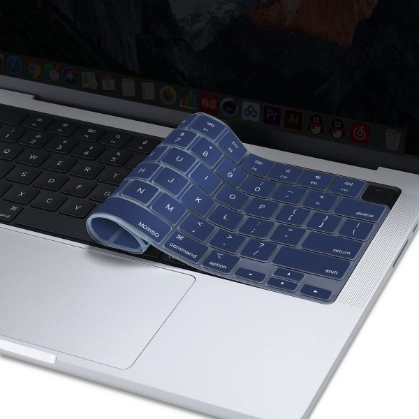 Keyboard Cover Skin For MacBook Air Pro 13 13.6 14 15.3 16 A2442 A2779 A2485 A2780 A2681 A2941 M1 M2 2021 to 2023 Navy Blue - Image 7