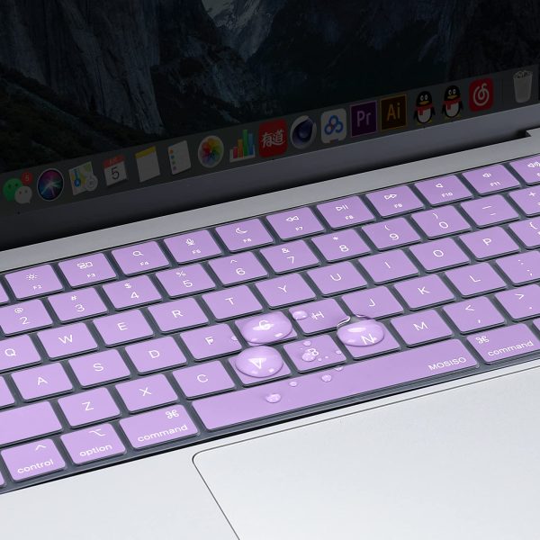 Keyboard Cover Skin For MacBook Air Pro 13 13.6 14 15.3 16 A2442 A2779 A2485 A2780 A2681 A2941 M1 M2 2021 to 2023 purple - Image 5