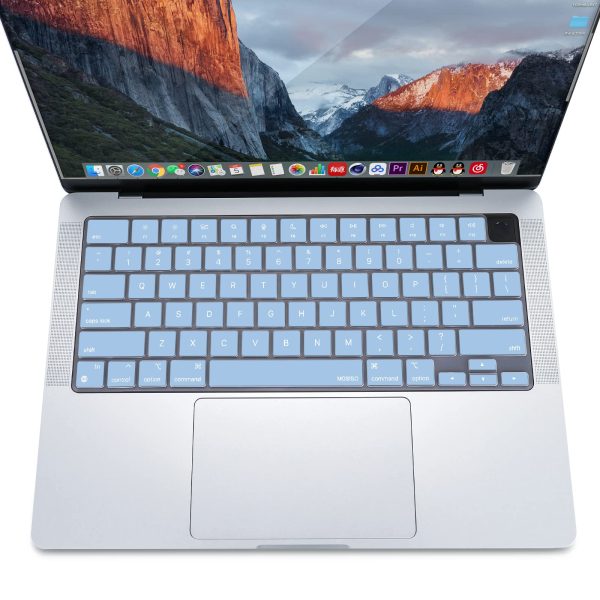 Keyboard Cover Skin For MacBook Air Pro 13 13.6 14 15.3 16 A2442 A2779 A2485 A2780 A2681 A2941 M1 M2 2021 to 2023 Sky Blue - Image 3