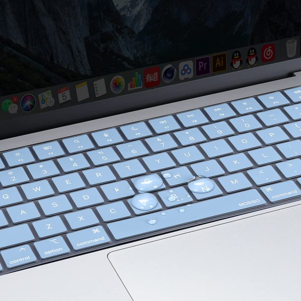 Keyboard Cover Skin For MacBook Air Pro 13 13.6 14 15.3 16 A2442 A2779 A2485 A2780 A2681 A2941 M1 M2 2021 to 2023 Sky Blue - Image 4