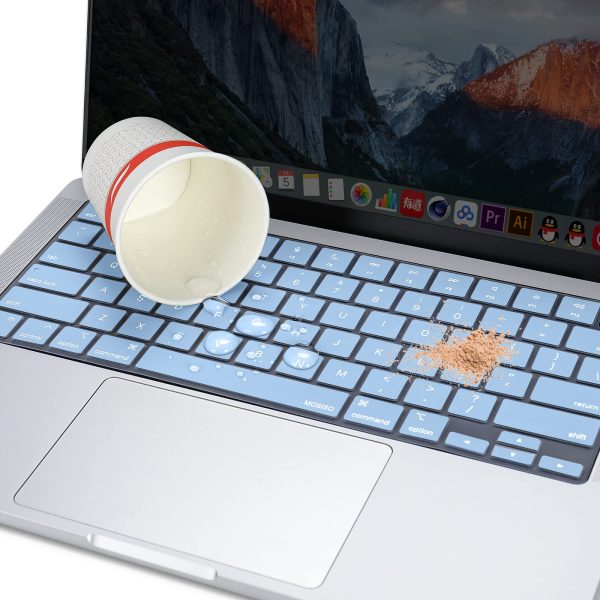 Keyboard Cover Skin For MacBook Air Pro 13 13.6 14 15.3 16 A2442 A2779 A2485 A2780 A2681 A2941 M1 M2 2021 to 2023 Sky Blue - Image 5