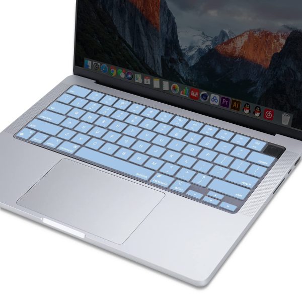 Keyboard Cover Skin For MacBook Air Pro 13 13.6 14 15.3 16 A2442 A2779 A2485 A2780 A2681 A2941 M1 M2 2021 to 2023 Sky Blue - Image 7