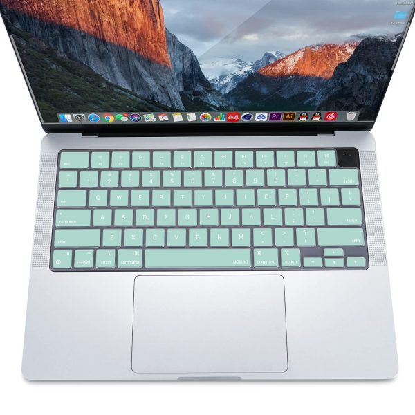 Keyboard Cover Skin For MacBook Air Pro 13 13.6 14 15.3 16 A2442 A2779 A2485 A2780 A2681 A2941 M1 M2 2021 to 2023 Mint Green - Image 5
