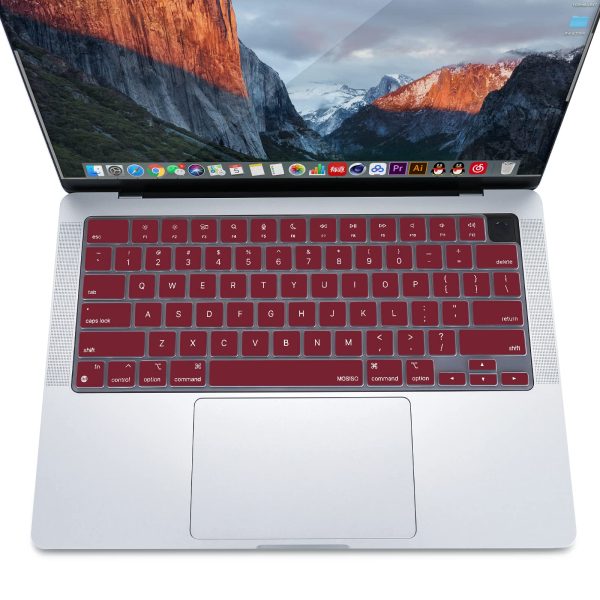 Keyboard Cover Skin For MacBook Air Pro 13 13.6 14 15.3 16 A2442 A2779 A2485 A2780 A2681 A2941 M1 M2 2021 to 2023 Wine Red - Image 3