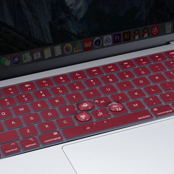 Keyboard Cover Skin For MacBook Air Pro 13 13.6 14 15.3 16 A2442 A2779 A2485 A2780 A2681 A2941 M1 M2 2021 to 2023 Wine Red - Image 4