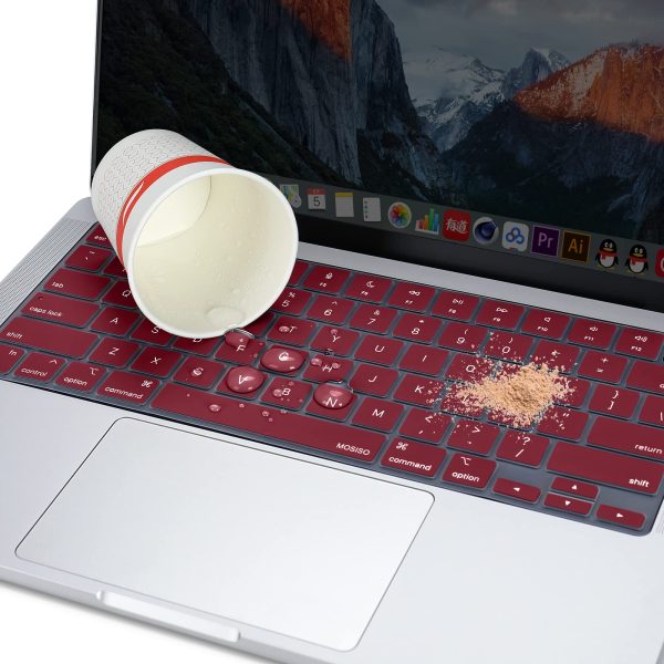 Keyboard Cover Skin For MacBook Air Pro 13 13.6 14 15.3 16 A2442 A2779 A2485 A2780 A2681 A2941 M1 M2 2021 to 2023 Wine Red - Image 5