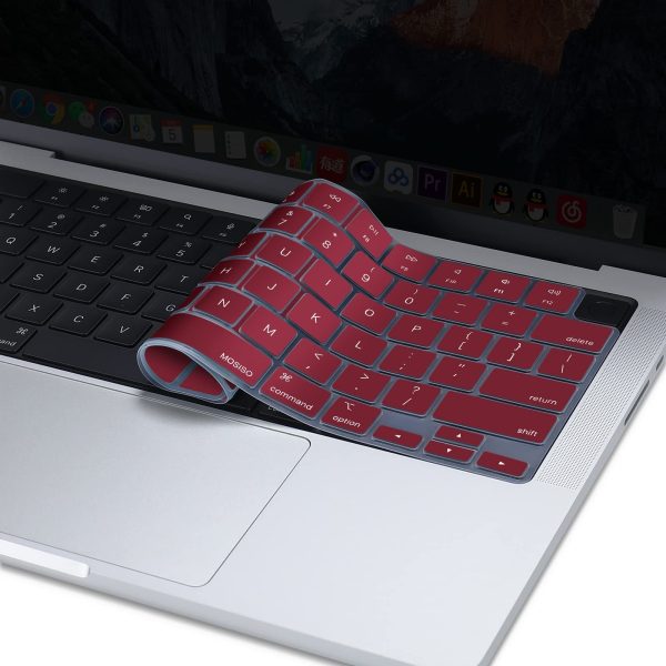 Keyboard Cover Skin For MacBook Air Pro 13 13.6 14 15.3 16 A2442 A2779 A2485 A2780 A2681 A2941 M1 M2 2021 to 2023 Wine Red - Image 7