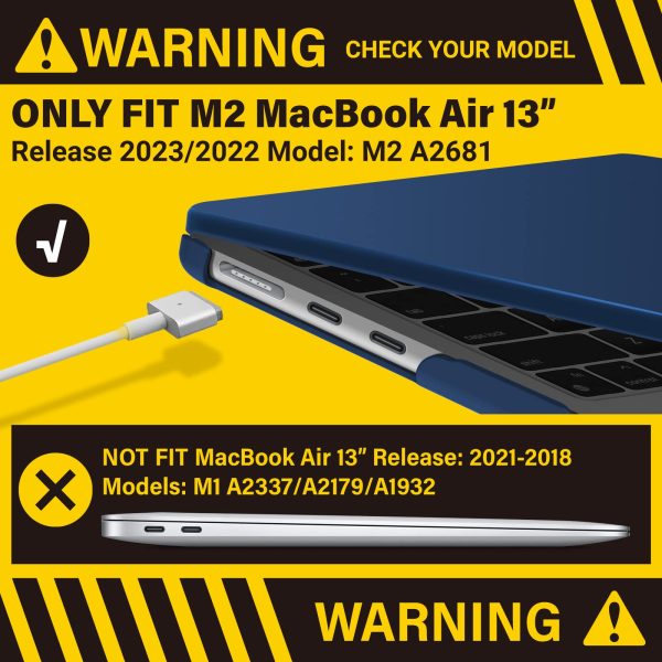 Suitable for  2023 2022 MacBook Air 13 inch case M2 Model A2681 Hard Shell Case Keyboard Cover Blue - Image 2