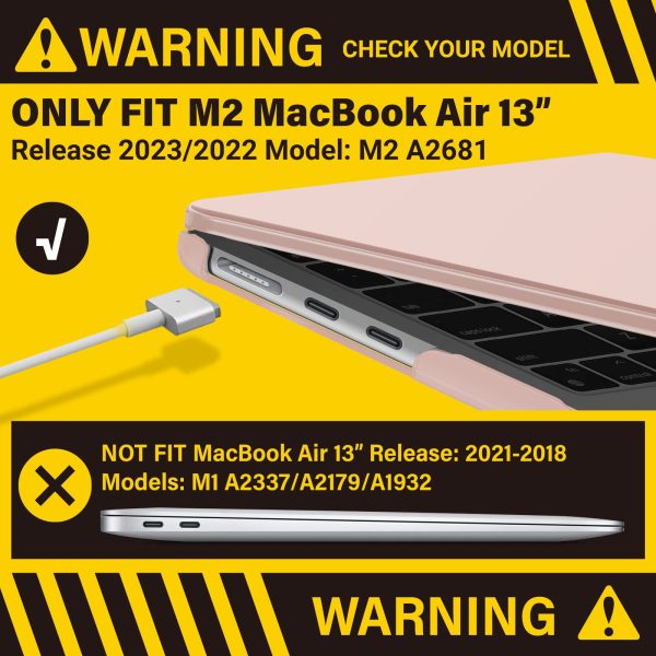 Suitable for  2023 2022 MacBook Air 13 inch case M2 Model A2681 Hard Shell Case Keyboard Cover Sold Pink - Image 2