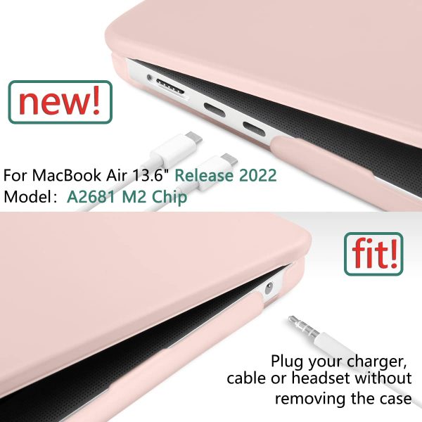 Suitable for  2023 2022 MacBook Air 13 inch case M2 Model A2681 Hard Shell Case Keyboard Cover Sold Pink - Image 4