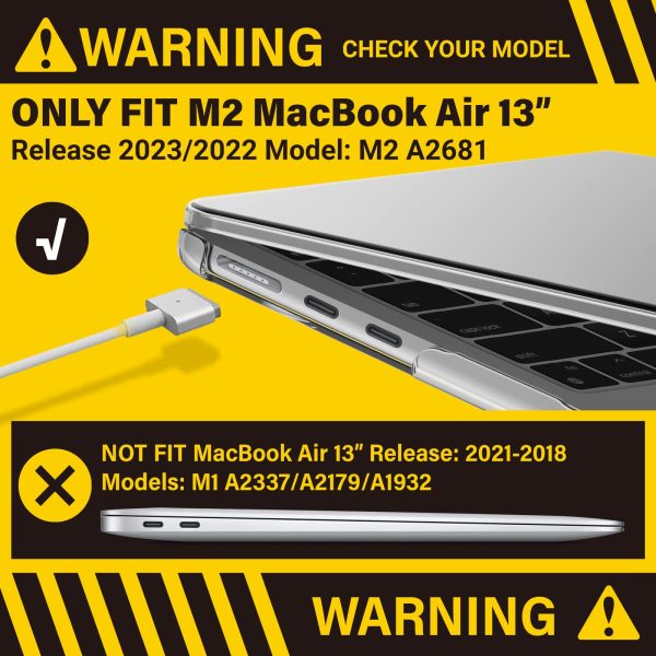 Suitable for  2023 2022 MacBook Air 13 inch case M2 Model A2681 Hard Shell Case Keyboard Cover White - Image 2