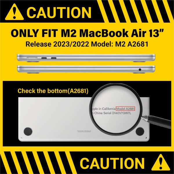 Suitable for  2023 2022 MacBook Air 13 inch case M2 Model A2681 Hard Shell Case Keyboard Cover Midnight Green - Image 3