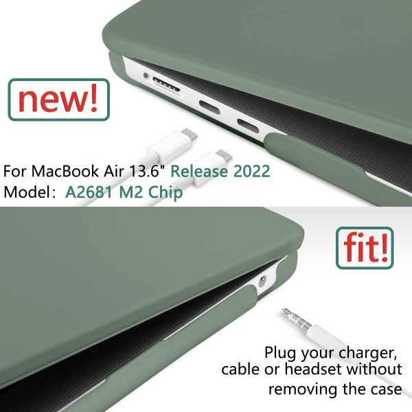 Suitable for  2023 2022 MacBook Air 13 inch case M2 Model A2681 Hard Shell Case Keyboard Cover Midnight Green - Image 4