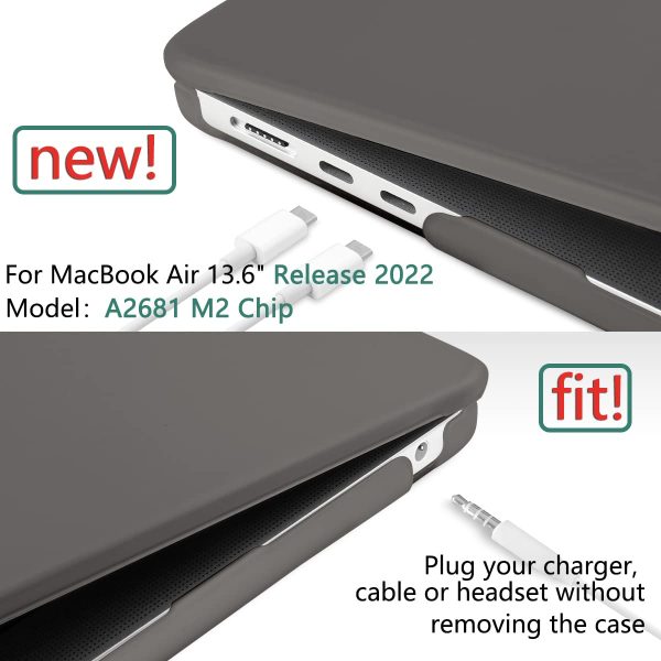 Suitable for  2023 2022 MacBook Air 13 inch case M2 Model A2681 Hard Shell Case Keyboard Cover Grey - Image 4
