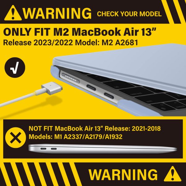 Suitable for  2023 2022 MacBook Air 13 inch case M2 Model A2681 Hard Shell Case Keyboard Cover Pink - Image 3