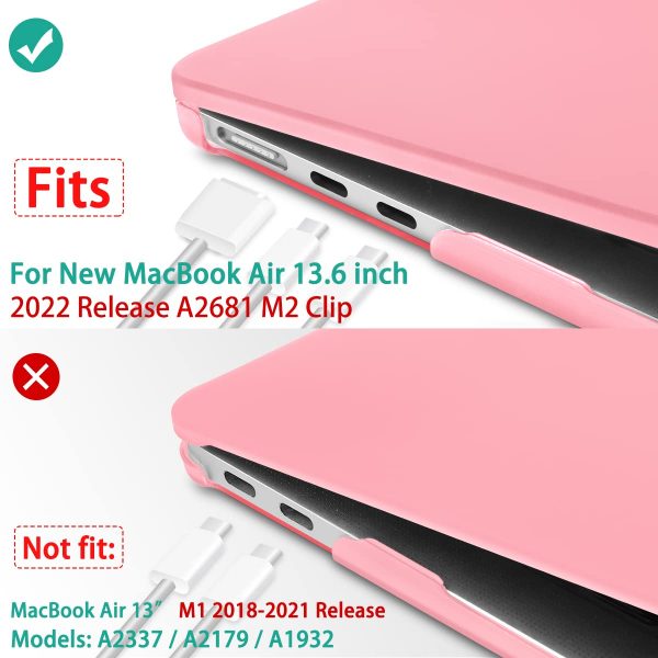 Suitable for  2023 2022 MacBook Air 13 inch case M2 Model A2681 Hard Shell Case Keyboard Cover Pink - Image 4