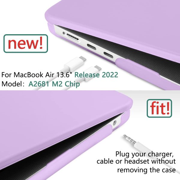 Suitable for  2023 2022 MacBook Air 13 inch case M2 Model A2681 Hard Shell Case Keyboard Cover Purple - Image 4
