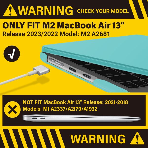 Suitable for  2023 2022 MacBook Air 13 inch case M2 Model A2681 Hard Shell Case Keyboard Cover Turquoise - Image 2